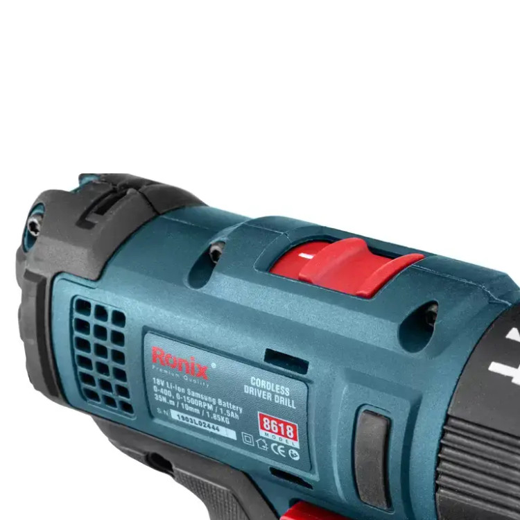 دریل پیچ گوشتی چکشی شارژی 18 ولت رونیکس (Ronix) 8618 ابزار صنعتی الهی شیراز