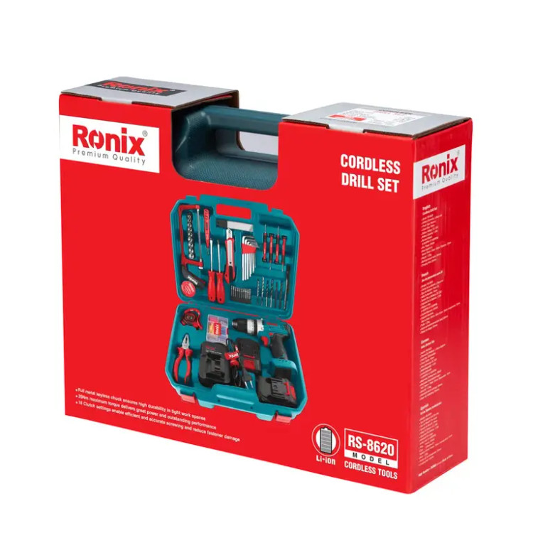 ست ترکیبی دریل شارژی 20 ولت رونیکس (Ronix) - 35 پارچه با ابزار دستی- RS-8620 ابزار صنعتی الهی شیراز