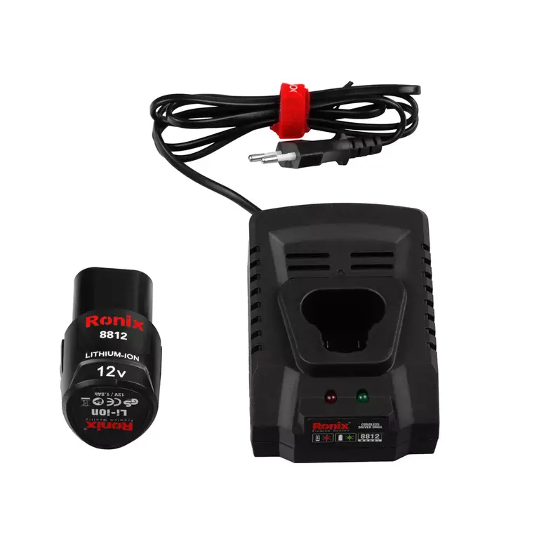 دریل پیچ گوشتی شارژی رونیکس (Ronix) 12 ولت نیم تنه فلزی- 8812 ابزار صنعتی الهی شیراز