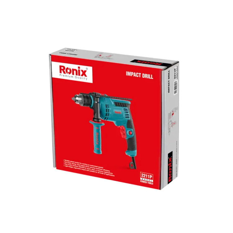 دریل چکشی 13 میلیمتر رونیکس (Ronix) -600 وات-2700 دور بر دقیقه-آچاری-2211P ابزار صنعتی الهی شیراز