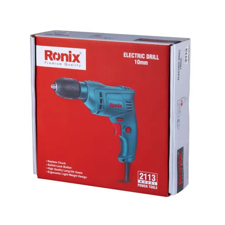 دریل برقی 10میلی متری رونیکس (Ronix) -350 وات-2113 ابزار صنعتی الهی شیراز